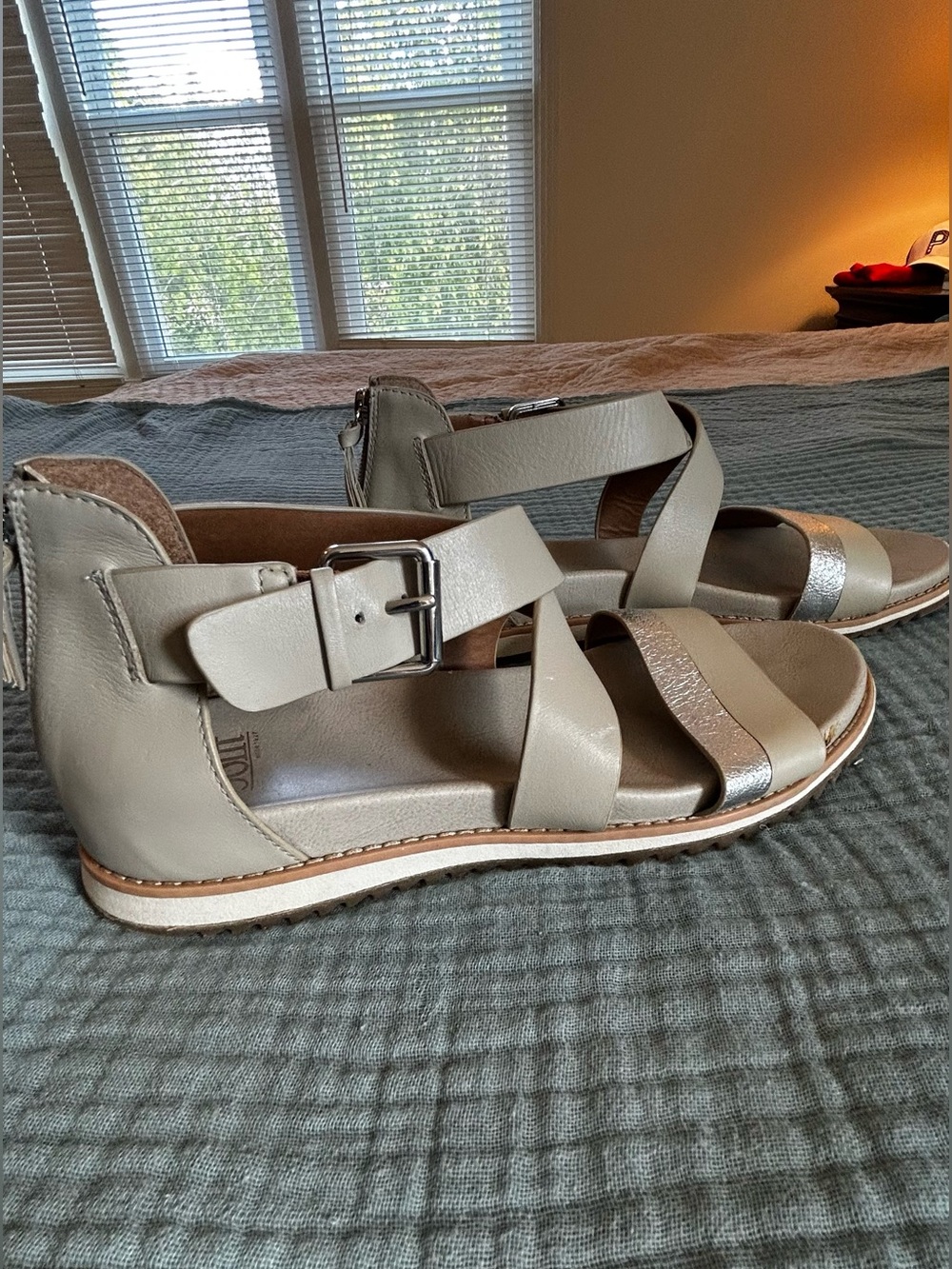 Women's White Leather Sandal